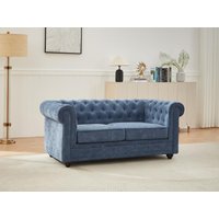 2-Sitzer-Sofa - Stoff - Blau - CHESTERFIELD von Vente-unique