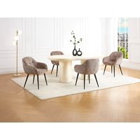 2‑er Set Stühle mit Armlehnen - Textilstoff & Metall - Taupe - LASSANDRA von Pascal Morabito 2‑er Set Stühle mit Armlehnen - Textilstoff & Metall - Taupe - LASSANDRA von Pascal Morabito von Vente-unique