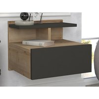 2er-Set Nachttische hängend - 1 Schublade - Holzfarben & Anthrazit - AZELNO 2er-Set Nachttische hängend - 1 Schublade - Holzfarben & Anthrazit - AZELNO von Vente-unique