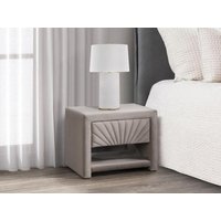 2er-Set Nachttische mit 1 Schublade & 1 Ablage - Samt - Beige - ULAMI 2er-Set Nachttische mit 1 Schublade & 1 Ablage - Samt - Beige - ULAMI von Vente-unique