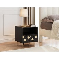 2er-Set Nachttische mit 1 Schublade & 1 Ablagefach - Mangoholz & Metall - Schwarz & Goldfarben - BELORI 2er-Set Nachttische mit 1 Schublade & 1 Ablagefach - Mangoholz & Metall - Schwarz & Goldfarben - BELORI von Vente-unique