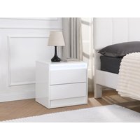 2er-Set Nachttische mit 2 Schubladen - Mit LED-Beleuchtung - MDF - Weiß - RUKALO 2er-Set Nachttische mit 2 Schubladen - Mit LED-Beleuchtung - MDF - Weiß - RUKALO von Vente-unique