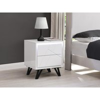 2er-Set Nachttische mit 2 Schubladen & LED-Beleuchtung - MDF - Weiß lackiert - SALIANO 2er-Set Nachttische mit 2 Schubladen & LED-Beleuchtung - MDF - Weiß lackiert - SALIANO von Vente-unique