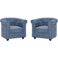 2er-Set Sessel - Stoff - Blau - CHESTERFIELD 2er-Set Sessel - Stoff - Blau - CHESTERFIELD von Vente-unique