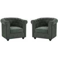 2er-Set Sessel - Stoff - Grün - CHESTERFIELD 2er-Set Sessel - Stoff - Grün - CHESTERFIELD von Vente-unique