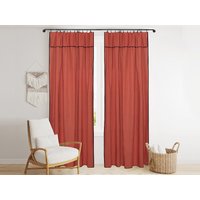 2er-Set Vorhänge aus Baumwolle & Leinen - 140 x 280 cm - Terracotta - BORINA 2er-Set Vorhänge aus Baumwolle & Leinen - 140 x 280 cm - Terracotta - BORINA von Vente-unique