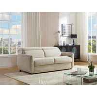 3-Sitzer-Schlafsofa mit Schlaffunktion aus beigem Stoff SOVALI von Vente-unique