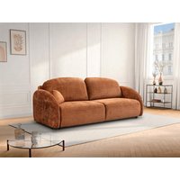 3-Sitzer-Sofa mit Schlaffunktion - Stoff Chenille - Terrakotta - AVOLINE von Vente-unique