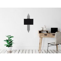 Art-Déco-Wandleuchte - Metall - Schwarz & Silberfarben - 22 x 75 cm - SANGARIUS von Vente-unique