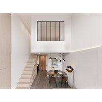 Atelier-Glaswand - 180 x 130 cm - Aluminium & mattiertes Glas - Schwarz - BAYVIEW von Vente-unique