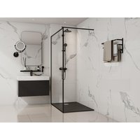 Aufsatz- oder Einbauduschtasse - Kunstharz - mit Siphon - Schwarz - 120 x 80 cm - MIRNOSA von Vente-unique