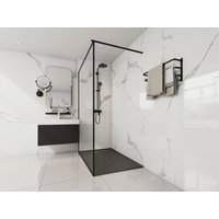 Aufsatz- oder Einbauduschtasse - Kunstharz - mit Siphon - Schwarz - 140 x 90 cm - LYROSA von Vente-unique