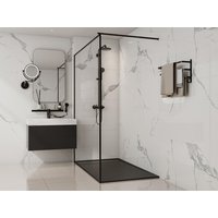 Aufsatz- oder Einbauduschtasse - Kunstharz - mit Siphon - Schwarz - 160 x 90 cm - LYROSA von Vente-unique