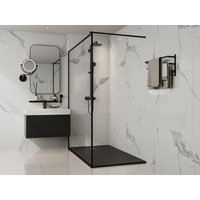Aufsatz- oder Einbauduschtasse - Kunstharz - mit Siphon - Schwarz - 160 x 90 cm - MIRNOSA von Vente-unique