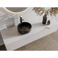 Aufsatzwaschbecken - Keramik - Schwarz matt - 36 cm - KANELLE II von Vente-unique