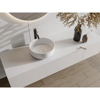 Aufsatzwaschbecken rund - Keramik - Weiß glänzend - 36 cm - LENISO II von Vente-unique