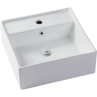 Aufsatzwaschbecken viereckig - Keramik - 41 cm - Weiß - VERINI Aufsatzwaschbecken viereckig - Keramik - 41 cm - Weiß - VERINI von Vente-unique