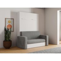 Ausziehbares Sofa 140 x 200 cm + Matratze - Manuelle vertikale Öffnung - Weiß & Grau - VACIALA II von Vente-unique