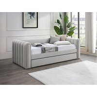 Ausziehbett + Matratze - 90 x 190 cm - Stoff - Beige - SAHONA von Vente-unique