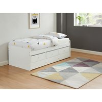 Ausziehbett mit 3 Schubladen - MDF & Kiefernholz - 90 x 190 cm - Weiß - TITOUAN Ausziehbett mit 3 Schubladen - MDF & Kiefernholz - 90 x 190 cm - Weiß - TITOUAN von Vente-unique