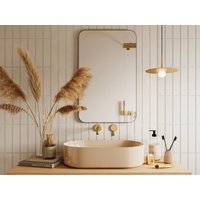 Badezimmerspiegel rechteckig - 80 x 50 cm - Schwarzer Umriss - DEMETRIA von Vente-unique