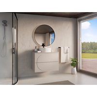 Badmöbel Hängeschrank + Aufsatzwaschbecken rund - Beige - 80 cm - VUTOMA von Vente-unique