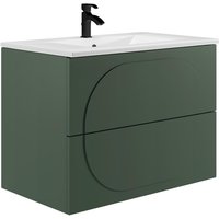 Badmöbel Hängeschrank + Einbauwaschbecken - Grün - 80 cm - VUTOMA von Vente-unique