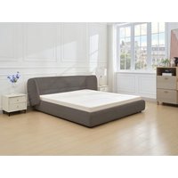 Bett 140 x 200 cm mit geschwungenem Kopfteil - Bouclé-Stoff - Grau - LARUMO von Maison Céphy von Vente-unique