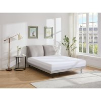 Bett 160 x 200 cm + Matratze - Samt- Grau - IBEDIA von Vente-unique