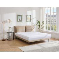 Bett 160 x 200 cm + Matratze - Samt - Taupe - IBEDIA von Vente-unique