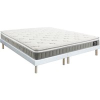 Bett - 180 x 200 cm - Polsterbettgestell - Taschenfederkernmatratze mit Memoryschaum - Höhe 21 cm - VITOGO von YSMÉE Bett - 180 x 200 cm - Polsterbettgestell - Taschenfederkernmatratze mit Memoryschaum - Höhe 21 cm - VITOGO von YSMÉE von Vente-unique