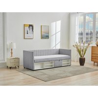 Bett Klappsofa mit Bettkasten - 80 x 200 cm - Stoff - Grau - LAOZIA Bett Klappsofa mit Bettkasten - 80 x 200 cm - Stoff - Grau - LAOZIA von Vente-unique
