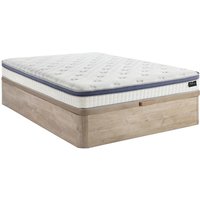 Bett-Set 160x200 cm - Bettkasten Natur hell + Hybrid-Matratze Taschenfederkern 7 Zonen + Memory + Latex - 25 cm - MALAO von PALACIO von Vente-unique