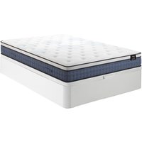 Bett-Set 160x200 cm - Bettkasten Weiß + Taschenfederkernmatratze 7 Zonen + Memory-Gel - 23 cm - VARNO von YSMÉE von Vente-unique