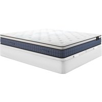 Bett-Set 180x200 cm - Bettkasten Weiß + Taschenfederkernmatratze 7 Zonen + Memory-Gel - 23 cm - VARNO von YSMÉE von Vente-unique