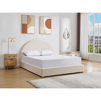 Bett mit Bettkasten 180 x 200 cm - Bouclé-Stoff - Weiß - CALIDORYA von Vente-unique