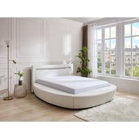 Bett mit LEDs - 180 x 200 cm - Kunstleder - Weiß - ABULIS II von Vente-unique