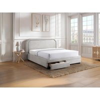 Bett mit Schubladen + Matratze - 160 x 200 cm - Stoff - Beige - INASTO von Vente-unique