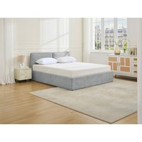 Bett mit Stauraum mit abnehmbarem Bezug – 180 x 200 cm – Stoff – Hellgrau – TENESE von Vente-unique