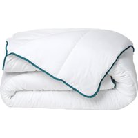 Bettdecke recycelt - 200 x 200 cm - 350gr/ m² - Microfaser - Weiß & Blau - ROSA von DREAMEA von Vente-unique