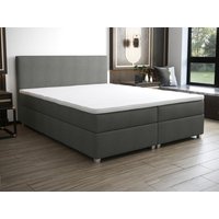 Boxspringbett komplett mit Bett-Kopfteil + Lattenrost + Matratze + Topper - 140 x 200 cm - Stoff - Anthrazit - ONAN von YSMÉE Boxspringbett komplett mit Bett-Kopfteil + Lattenrost + Matratze + Topper - 140 x 200 cm - Stoff - Anthrazit - ONAN von YSMÉE von Vente-unique