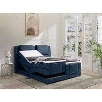 Boxspringbett mit Bettkopfteil + elektrischem Untergestell mit Relaxfunktion + Matratzen + Topper - 2 x 90 x 200 cm - Stoff - Blau - CASTEL II von PALACIO Boxspringbett mit Bettkopfteil + elektrischem Untergestell mit Relaxfunktion + Matratzen + Topper - 2 x 90 x 200 cm - Stoff - Blau - CASTEL II von PALACIO von Vente-unique