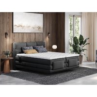 Boxspringbett mit gestepptem Kopfteil + elektrischem Untergestell mit Relaxfunktion + Matratze + Topper - 2 x 80 x 200 cm - Anthrazit - LODI von PALACIO Boxspringbett mit gestepptem Kopfteil + elektrischem Untergestell mit Relaxfunktion + Matratze + Topper - 2 x 80 x 200 cm - Anthrazit - LODI von PALACIO von Vente-unique