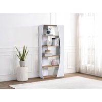 Wohnwand mit 5 Regalböden - Weiß & Holzfarben - JILORA von Vente-unique