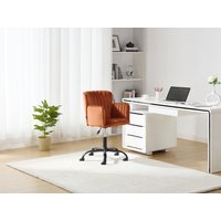 Bürostuhl höhenverstellbar - Samt - Terracotta - TOARA von Vente-unique