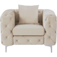 Chesterfield-Sessel - Samt - Beige - EDWINA Chesterfield-Sessel - Samt - Beige - EDWINA von Vente-unique