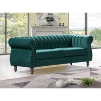 Chesterfield-Sofa - 3-Sitzer - Samt - Smaragdgrün - TRUMBO Chesterfield-Sofa - 3-Sitzer - Samt - Smaragdgrün - TRUMBO von Vente-unique