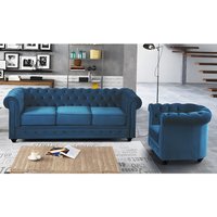 Couchgarnitur 3+1 - Samt - Grünblau - CHESTERFIELD Couchgarnitur 3+1 - Samt - Grünblau - CHESTERFIELD von Vente-unique