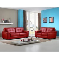 Couchgarnitur Leder 3+2 - Rot - HAZEL Couchgarnitur Leder 3+2 - Rot - HAZEL von Vente-unique