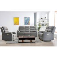 Couchgarnitur mit elektrischer Relaxfunktion 3+2+1 - Stoff - Grau - NEVERS Couchgarnitur mit elektrischer Relaxfunktion 3+2+1 - Stoff - Grau - NEVERS von Vente-unique